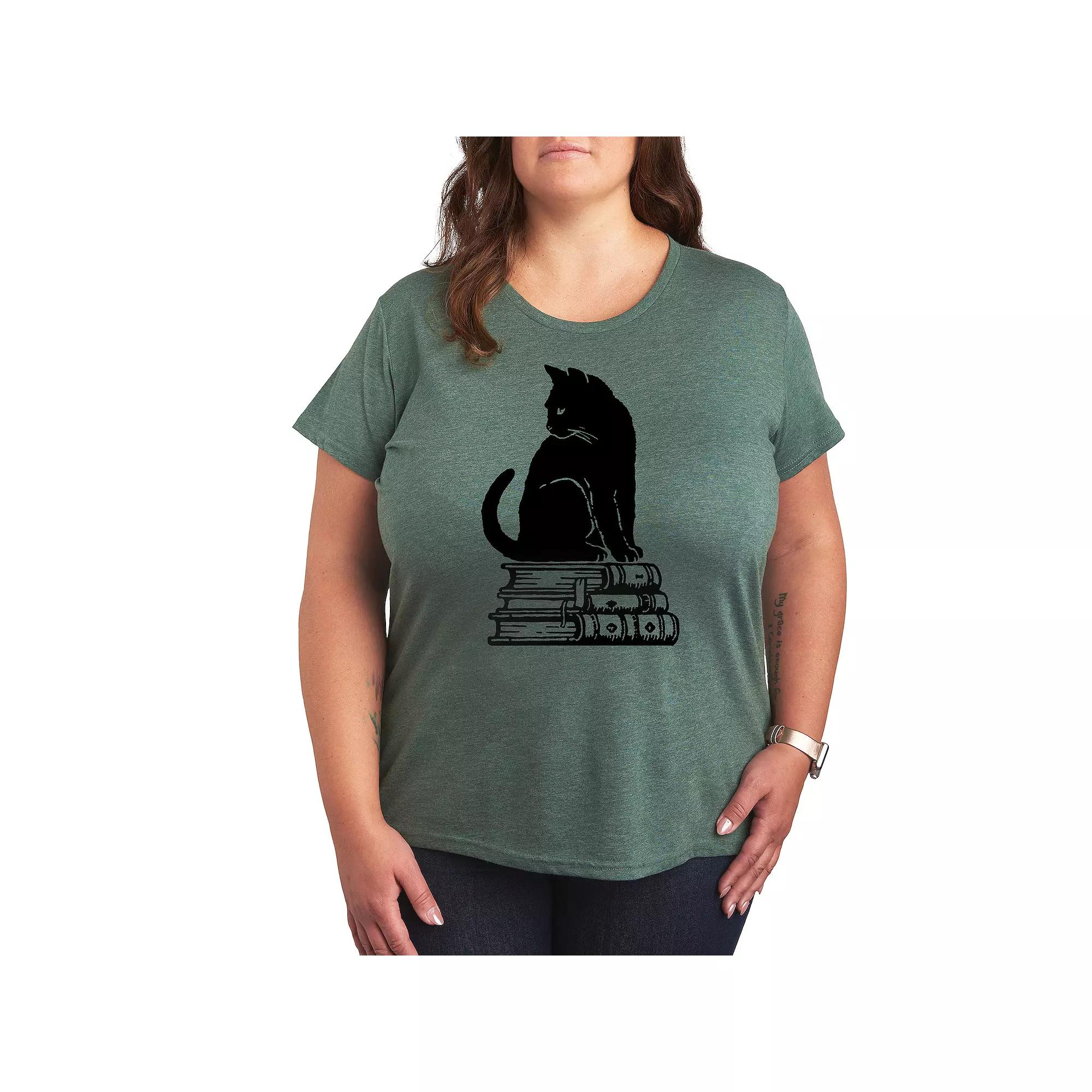 Plus Black Cat Books Graphic Tee, Women's,  Product Image