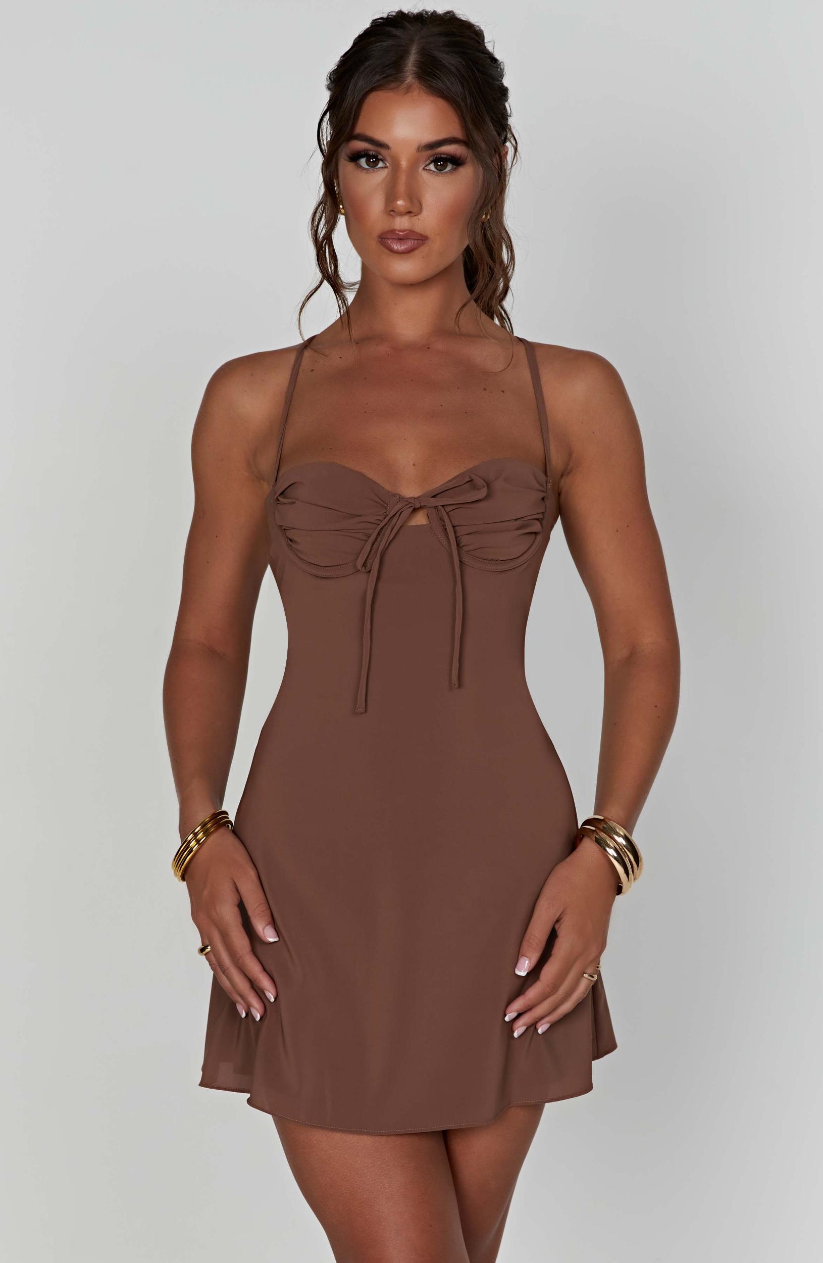 Renee Mini Dress - Chocolate Product Image