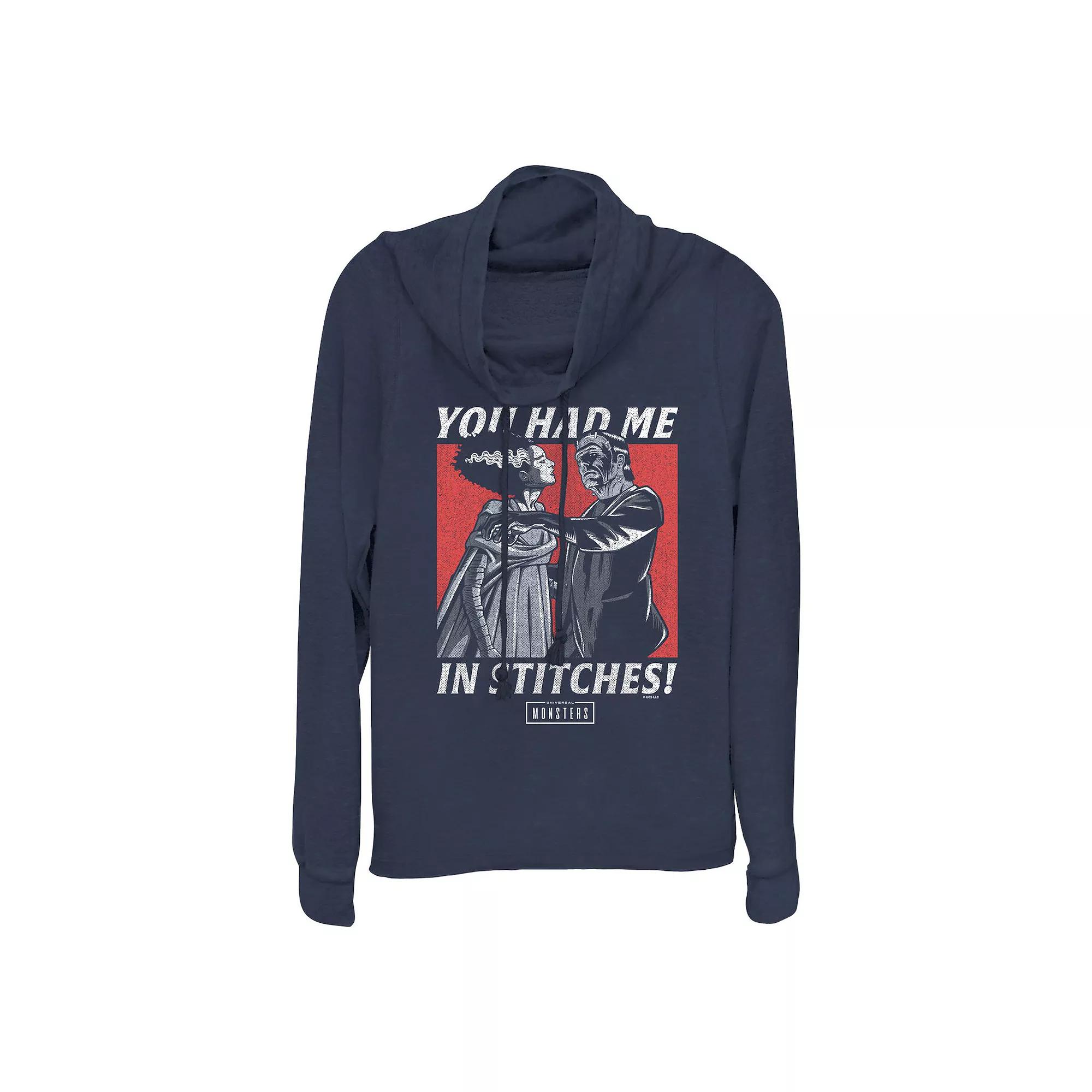 Plus Size Universal Monsters You Had Me In Stitches Cowlneck Graphic Lightweight Long Sleeve, Women's, Size: 3XL, Blue Product Image