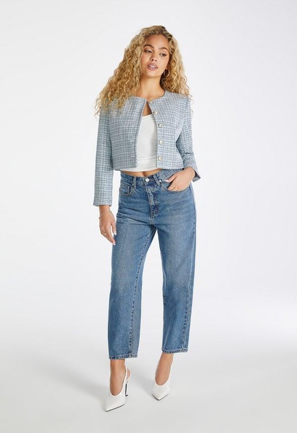 Cropped Tweed Blazer Product Image