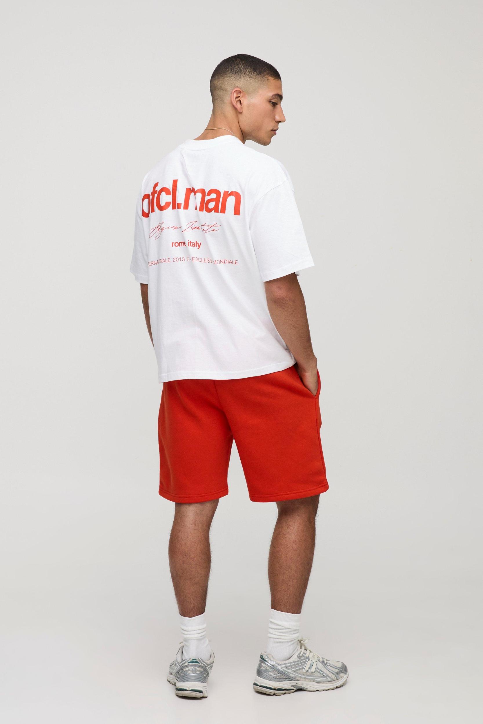 Oversized Boxy Extended Neck Ofcl Man T-Shirt and Short Set | boohooMAN USA Product Image