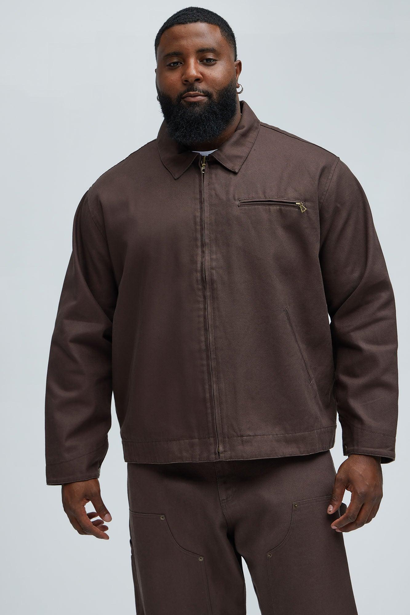 Alexander Utility Canvas Zip Work Jacket - Brown Product Image