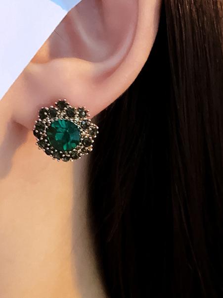 Geometric Rhine Stones Earrings Accessories Product Image