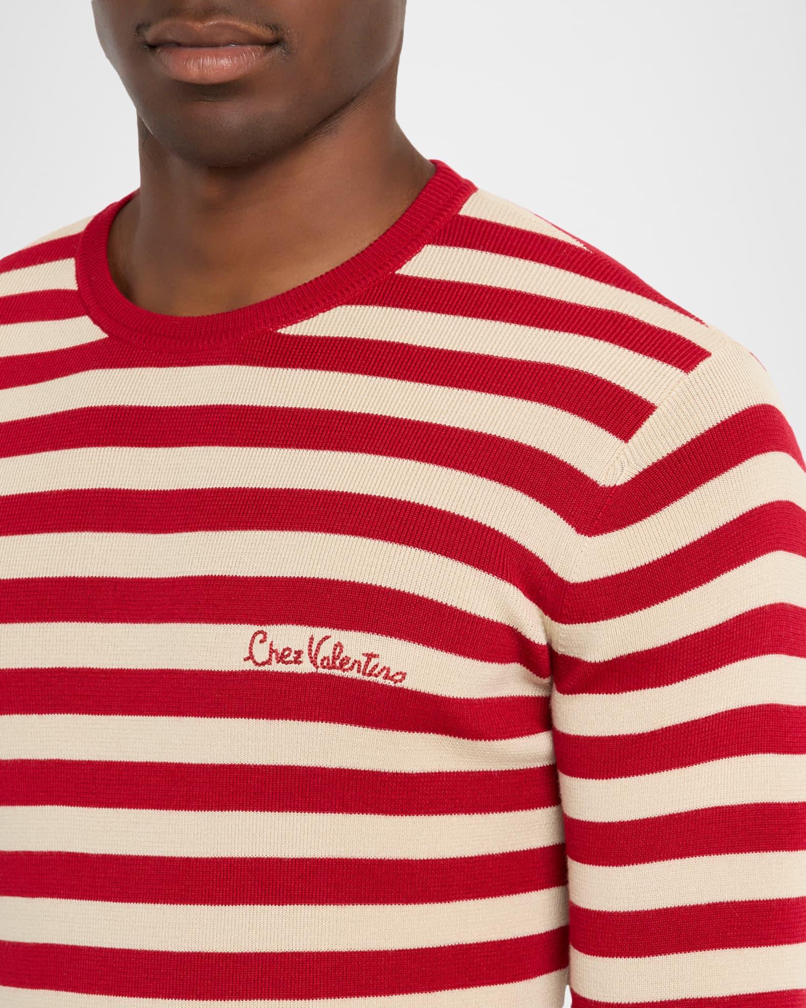 Men's Stripe Chest-Logo Crewneck Sweater Product Image