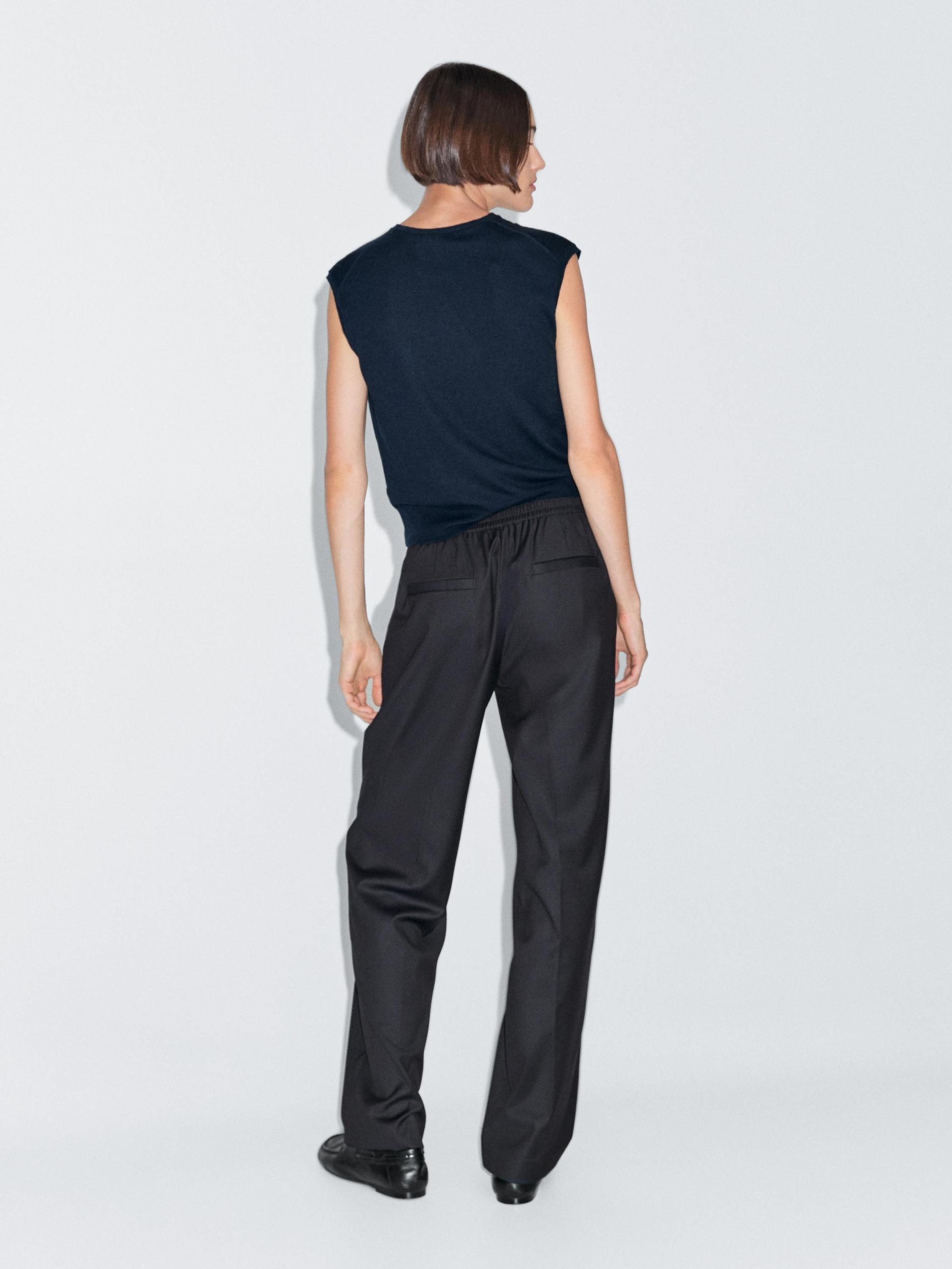 Dart trousers with elastic waistband Product Image