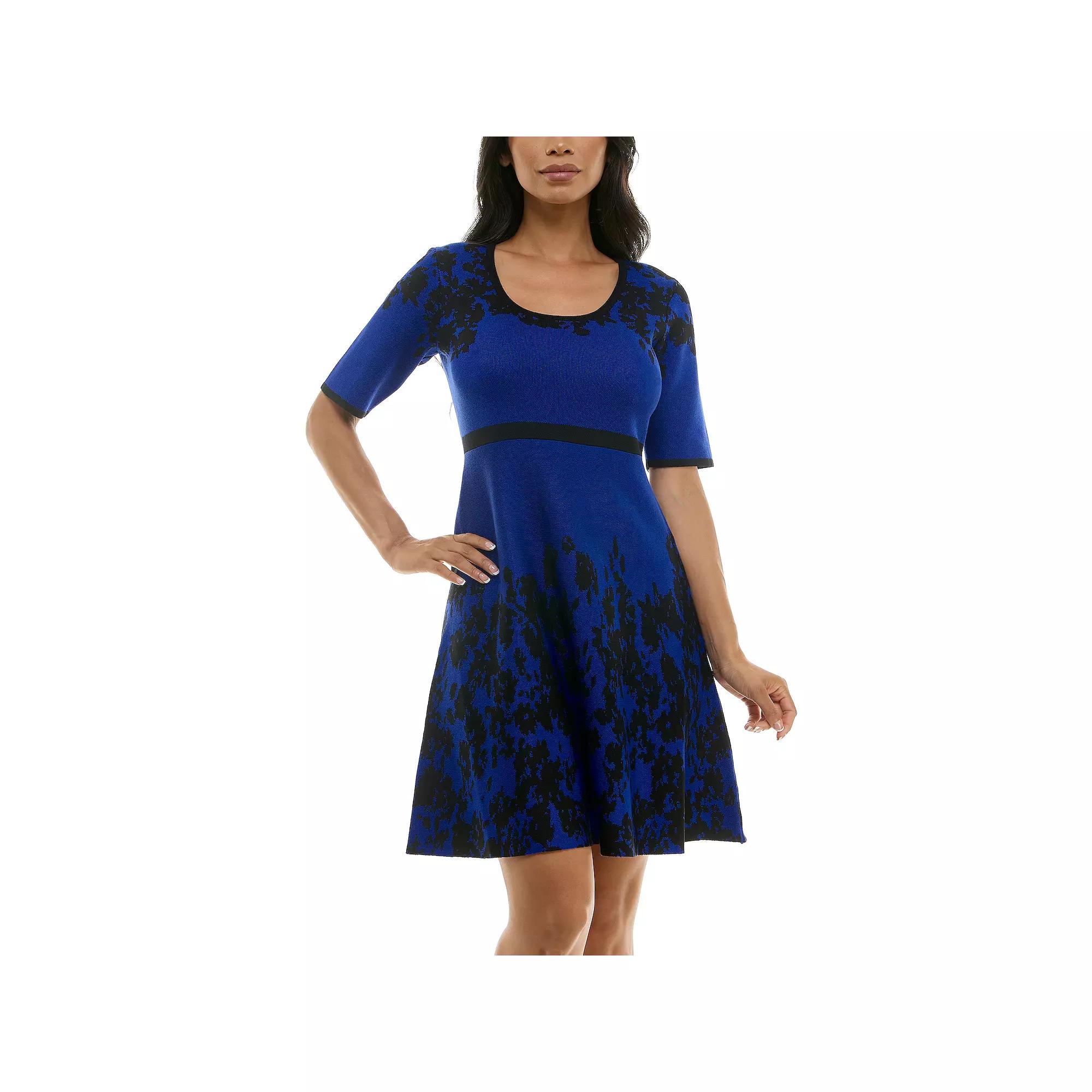 Women's Nina Leonard Scoopneck Fit & Flare Sweater Dress,  Product Image