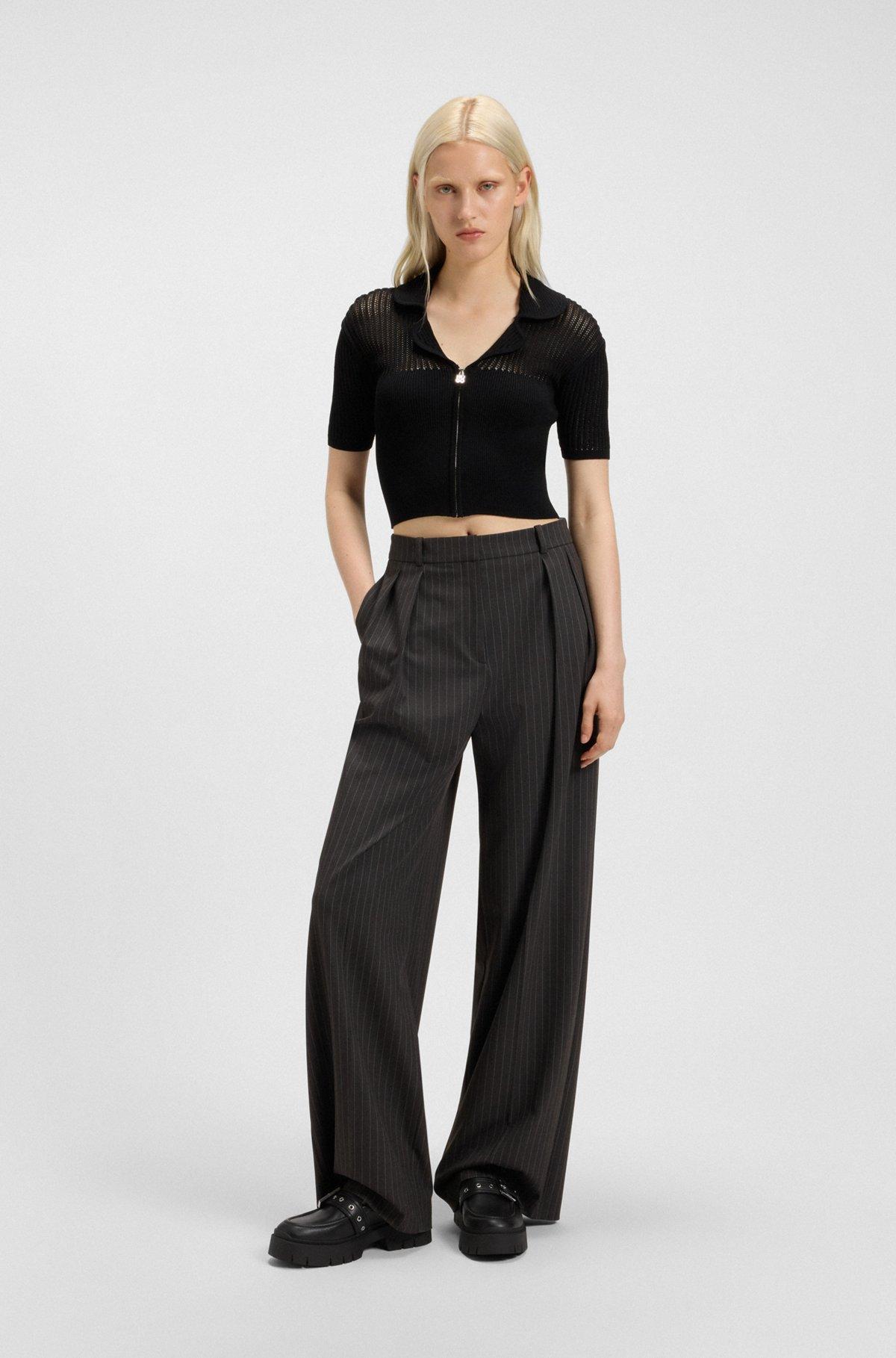 HUGO - Faux-leather loafers with buckle strap - Black Product Image