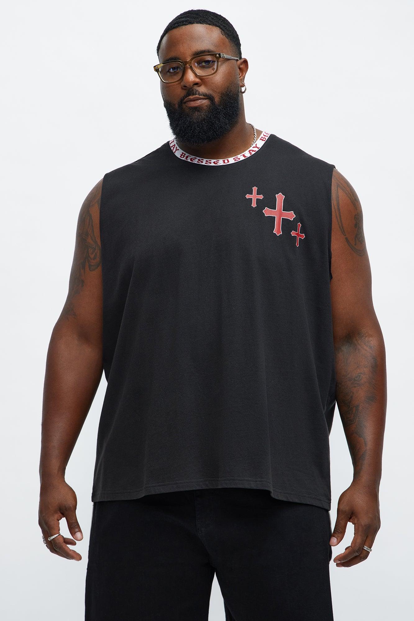 Muscle Stay Blessed Tank - Black Product Image