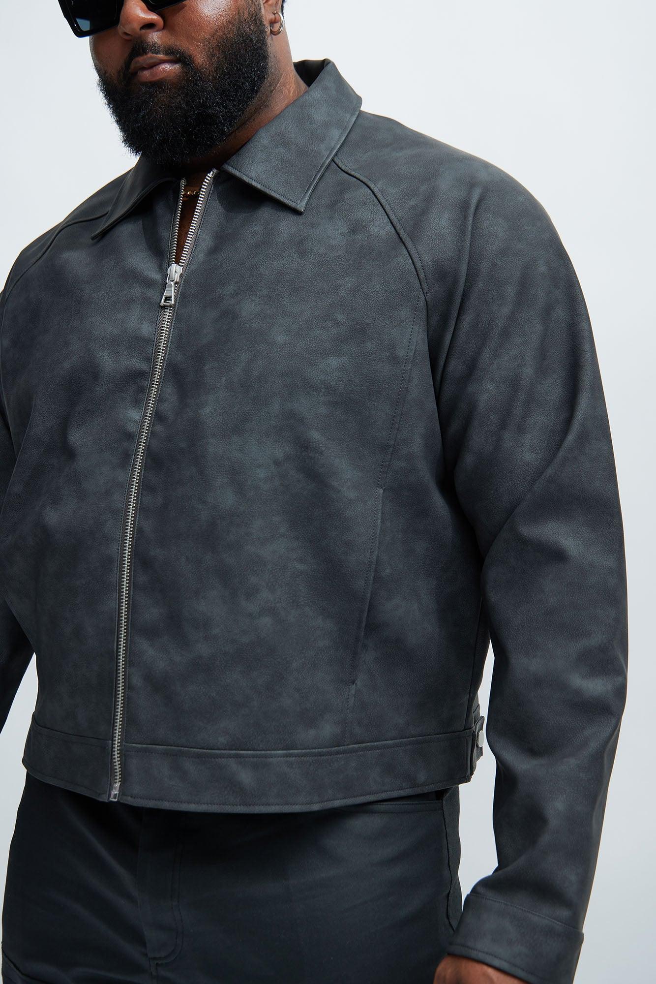 Hailwood Faux Leather Cropped Jacket - Black Product Image