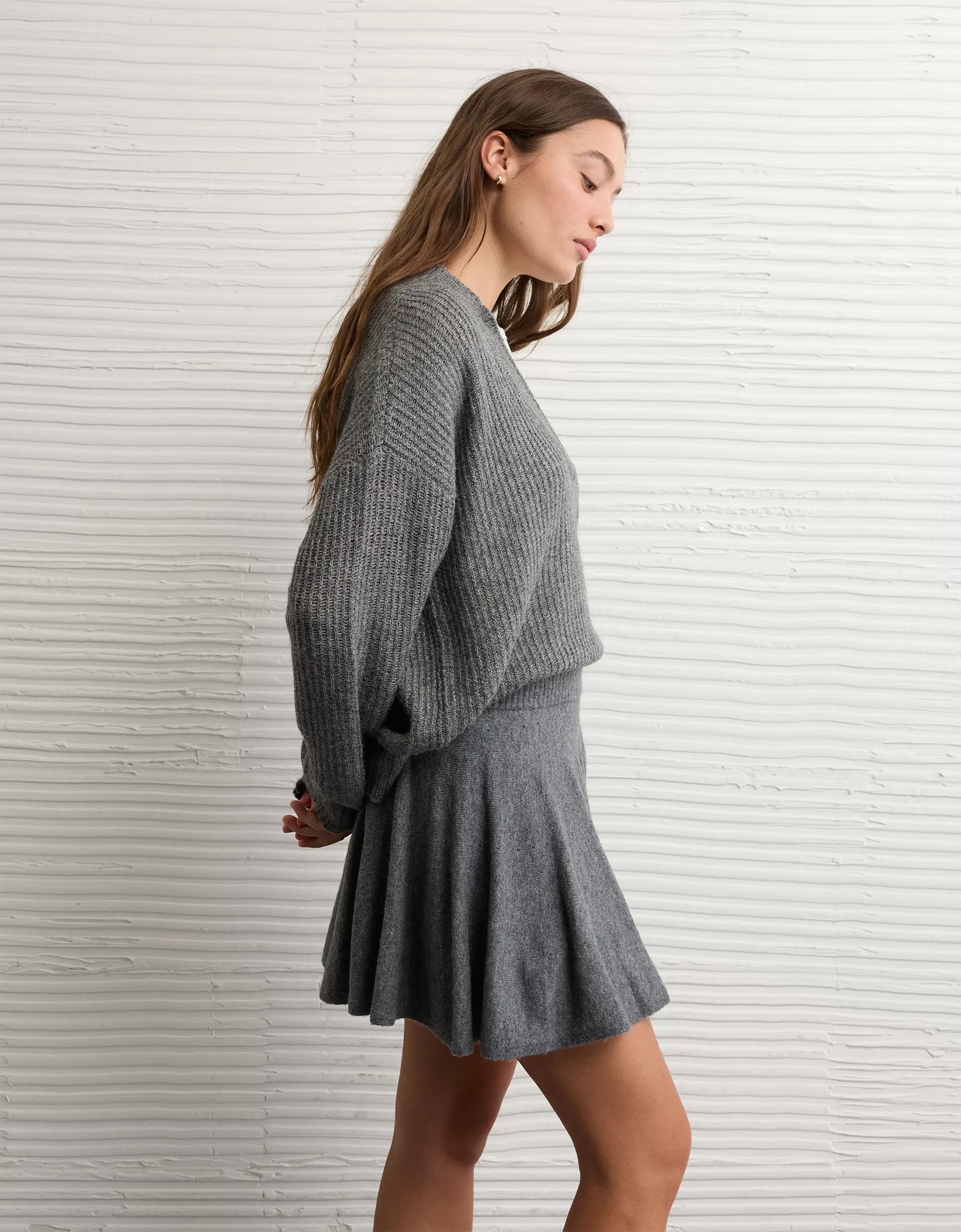 AE High-Waisted Sweater Mini Skort Product Image