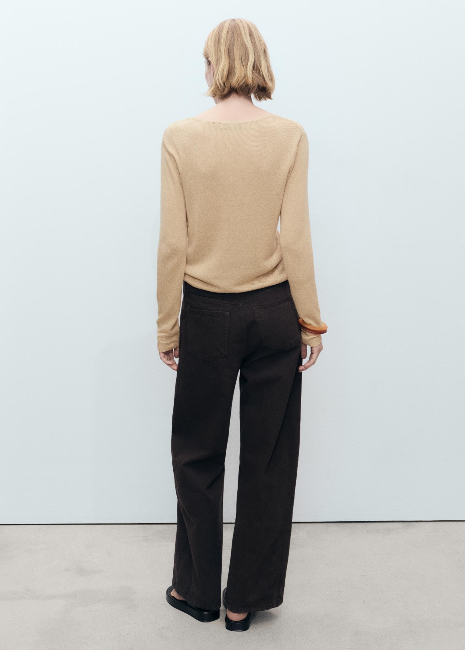 Linen-blend boat-neck sweater - Women | MANGO USA Product Image