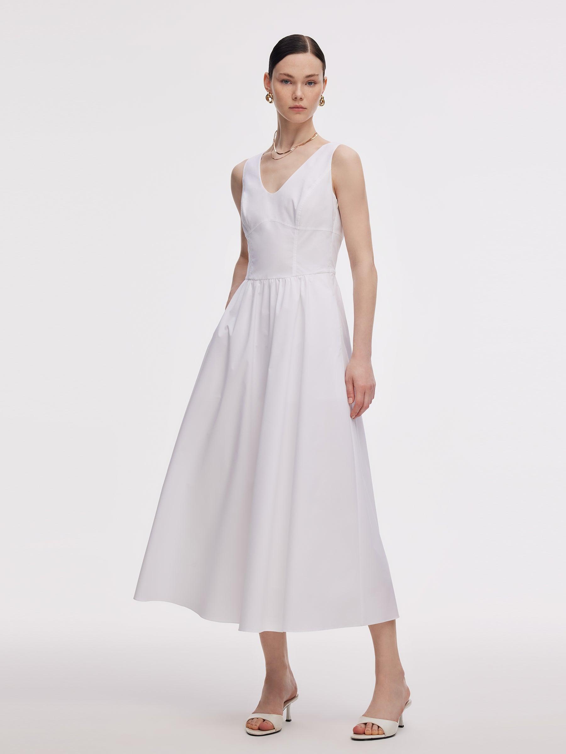 Gathered Waist Women Maxi Tank Dress Product Image