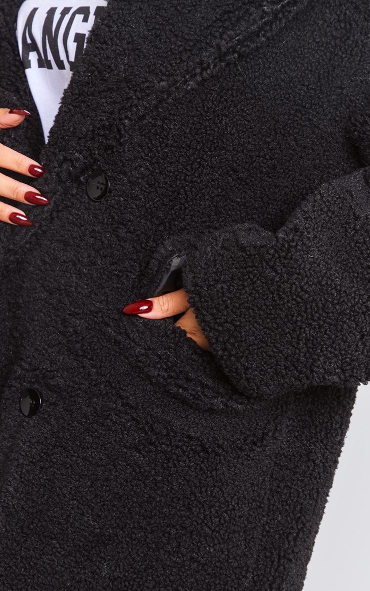 Petite Black Premium Borg Coat Product Image