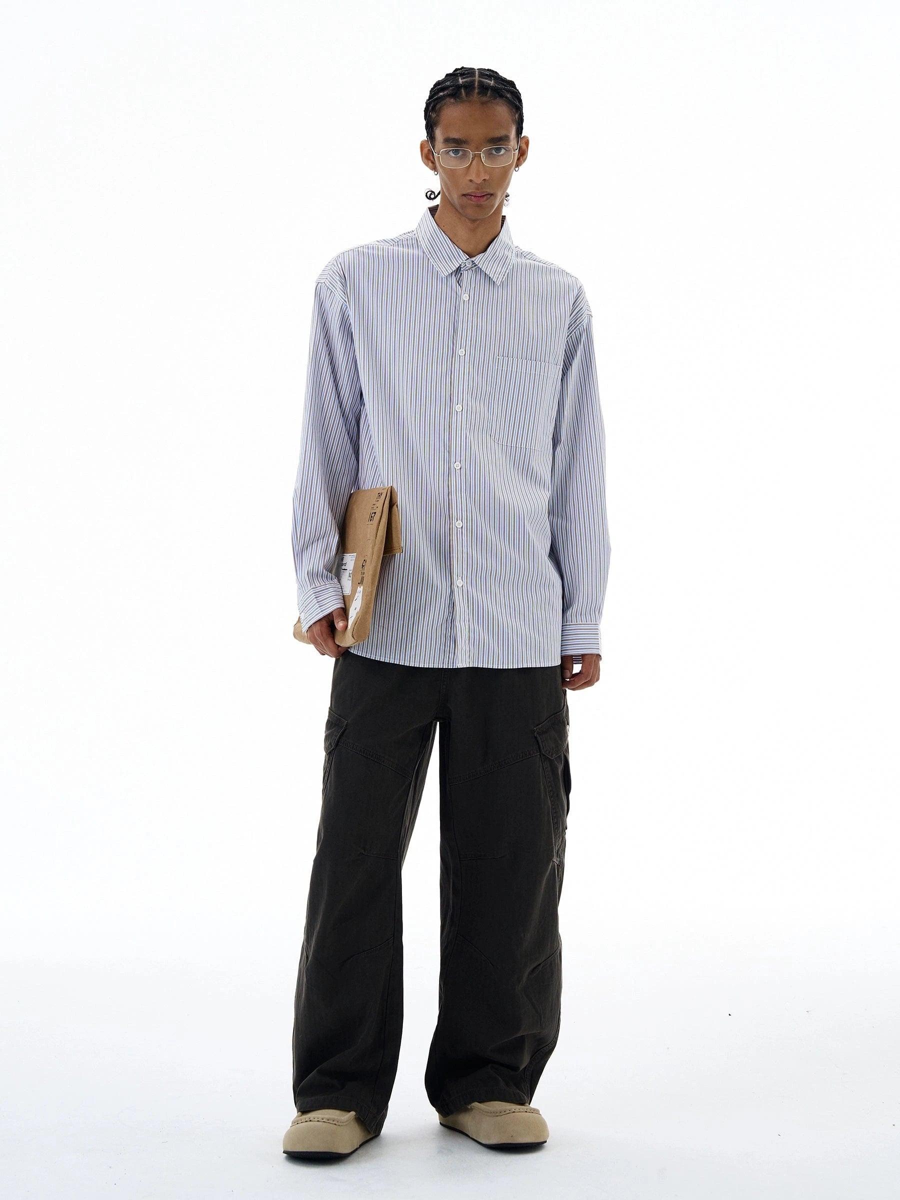 RT No. 19536 STRIPED BUTTON-UP SHIRT Product Image