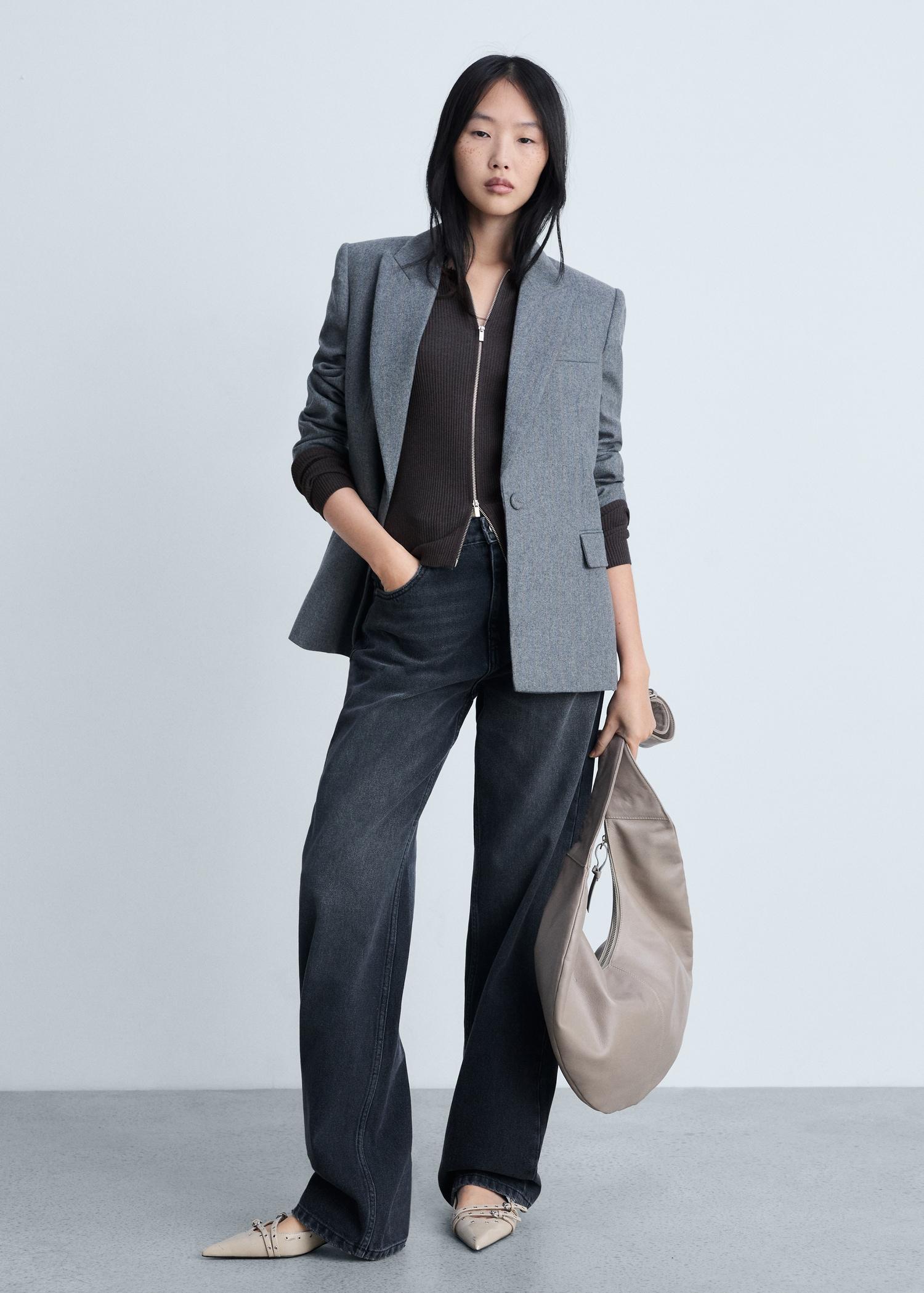 Zipped knit cardigan - Women | MANGO USA Product Image