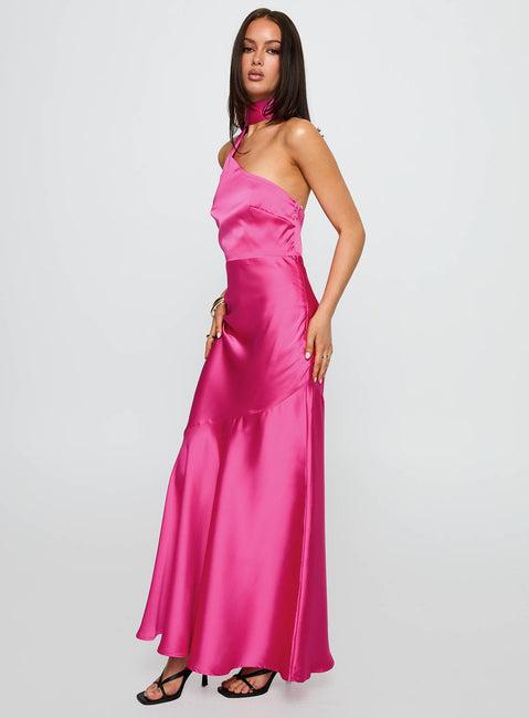 Elixaire Scarf Maxi Dress Pink Product Image