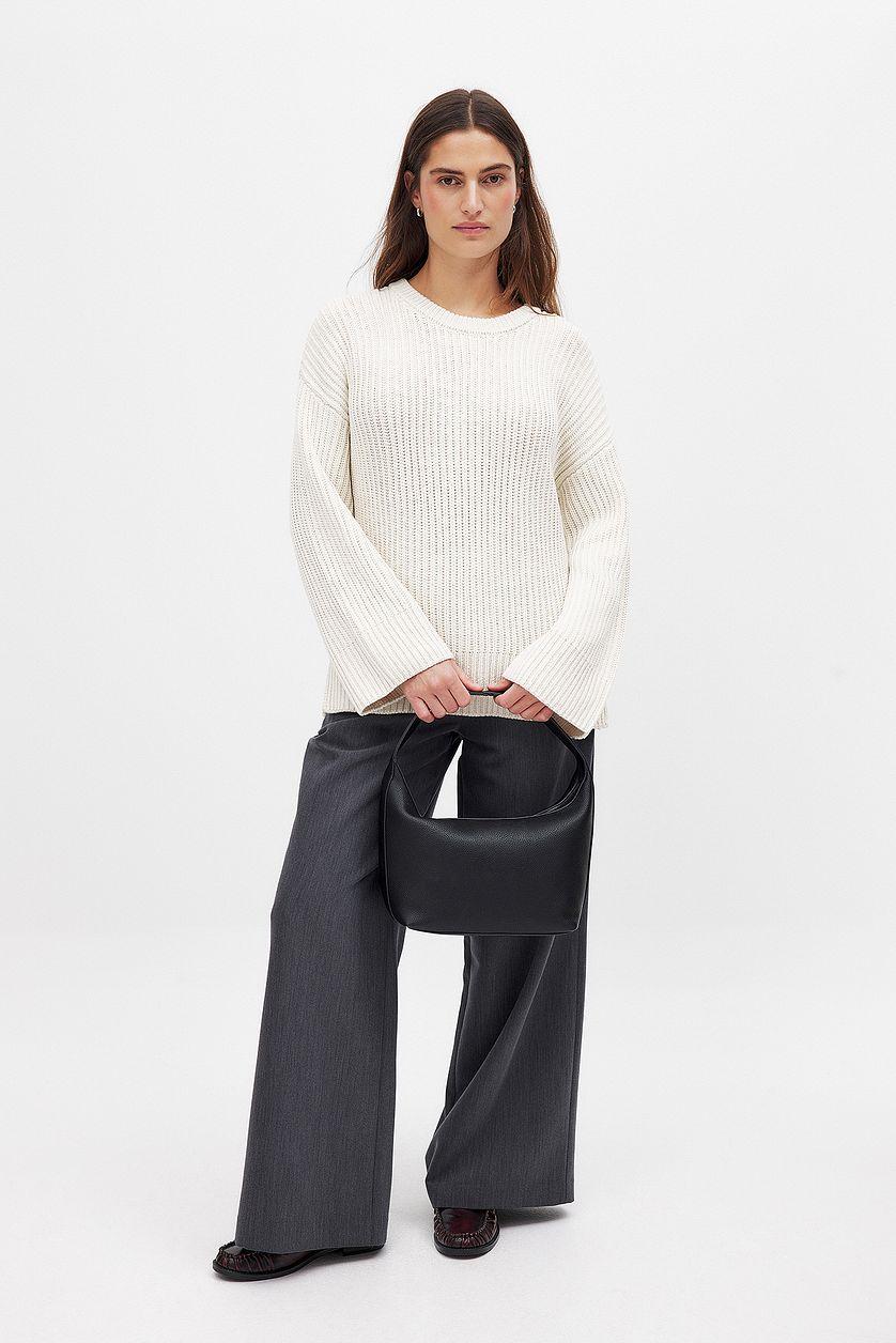 Round Neck Knitted Sweater Product Image