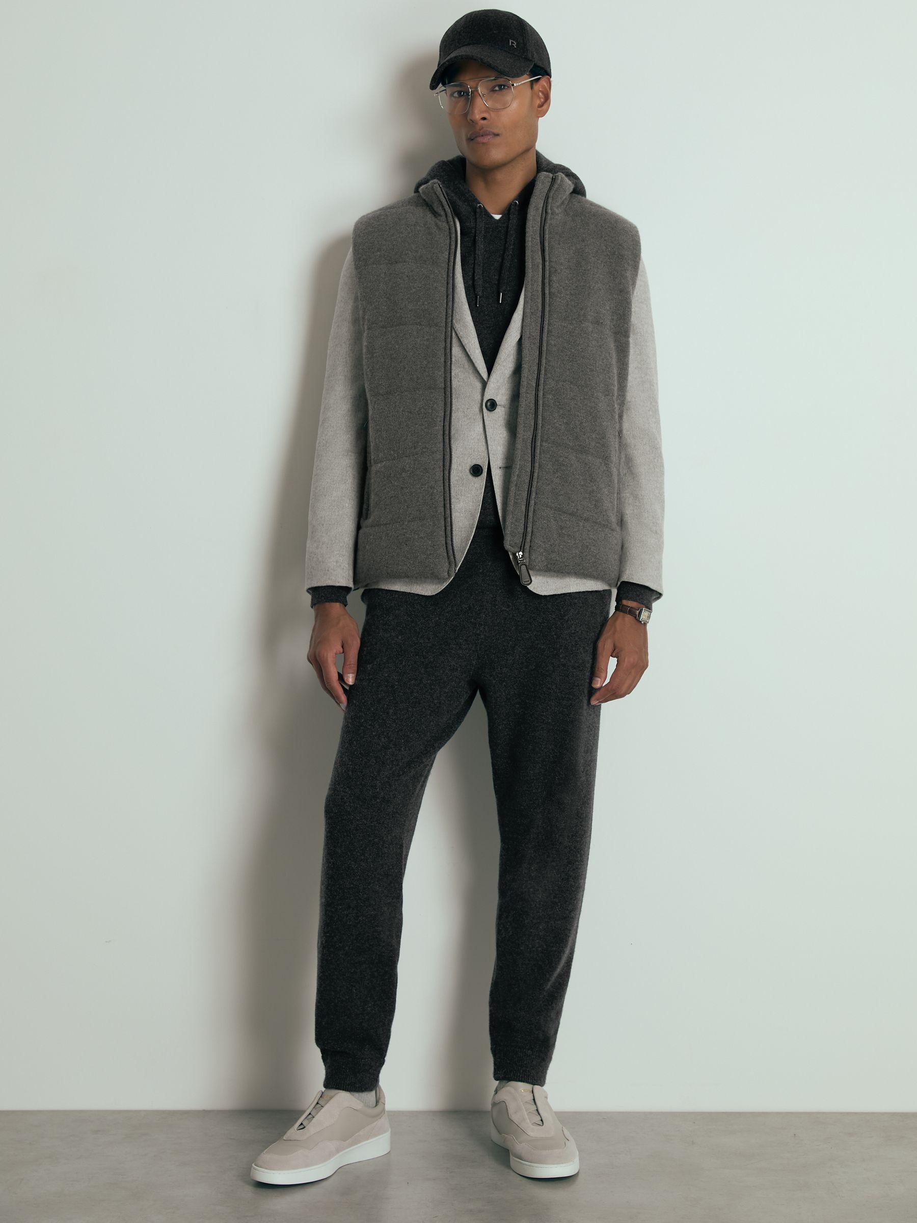 Atelier Quilted-Cashmere Gilet in Mid Grey Melange Product Image