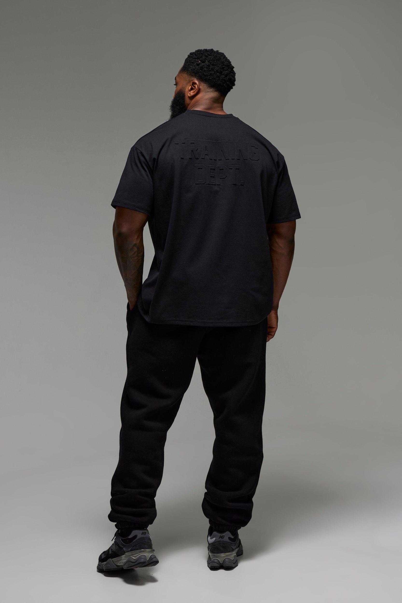 Man Active One More Rep Embossed Oversized Sweatpants | boohooMAN USA Product Image