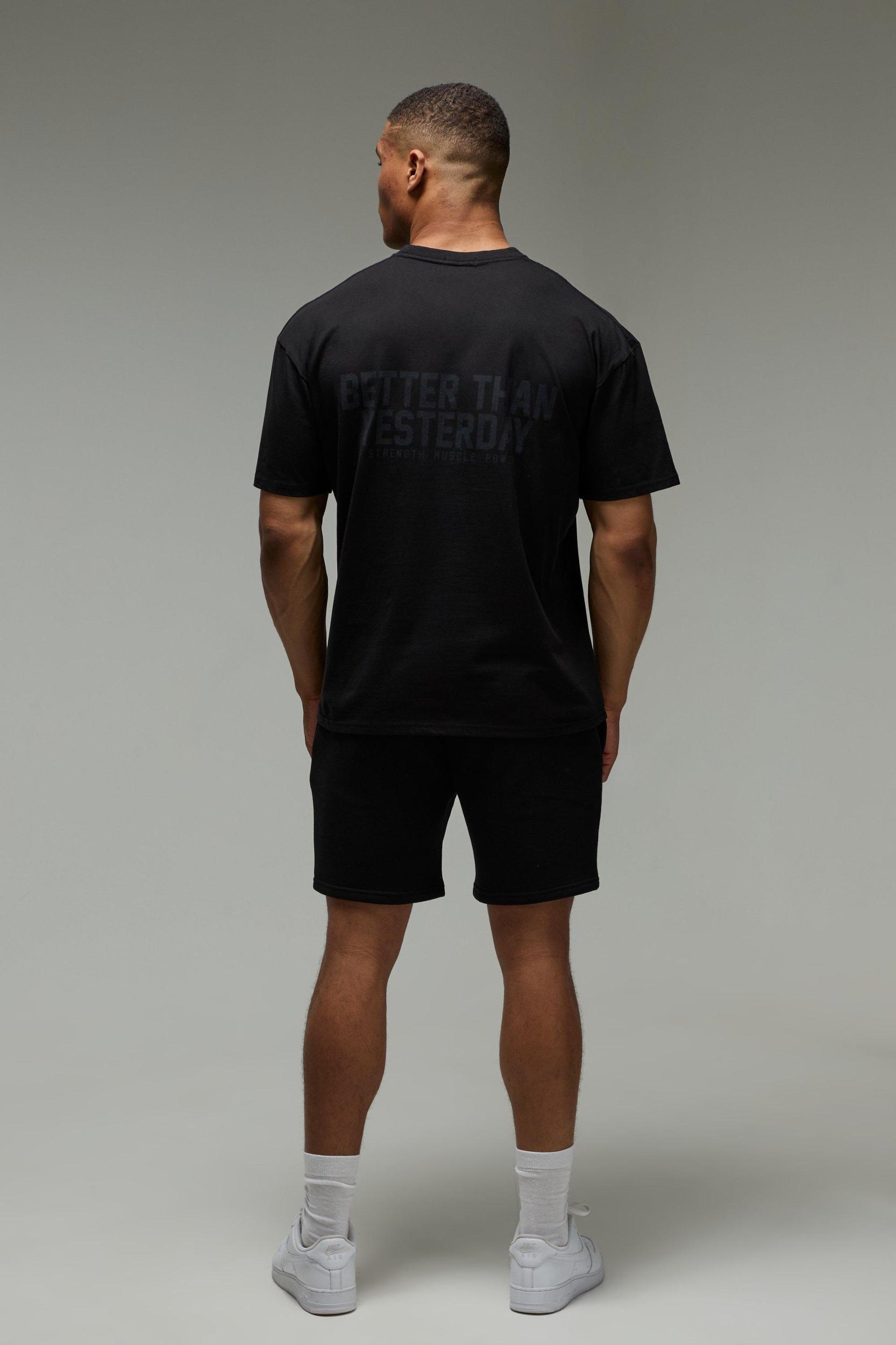 MAN Active Better Than Yesterday Oversized T-Shirt | boohooMAN USA Product Image