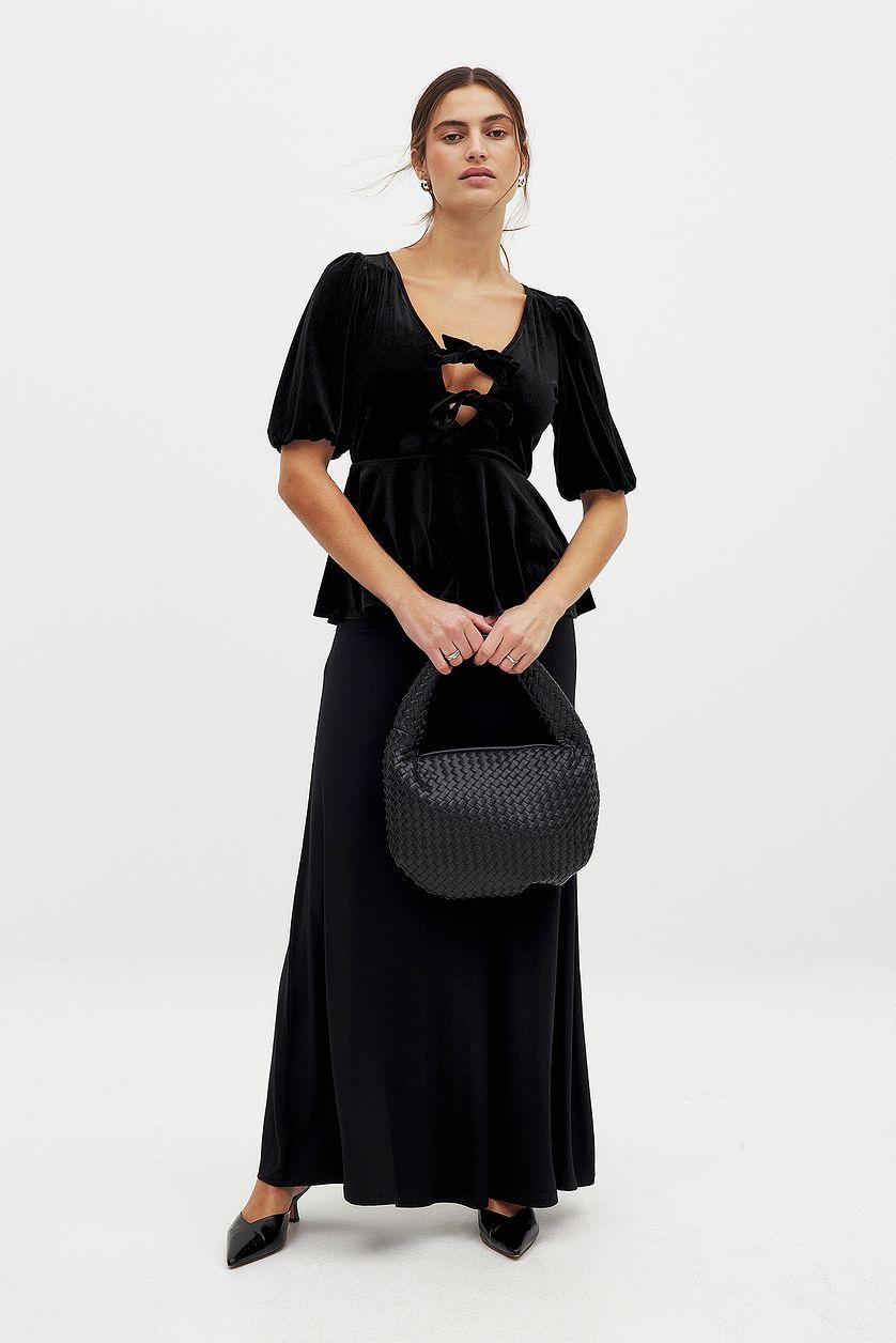 Puff Sleeve Velvet Top Product Image