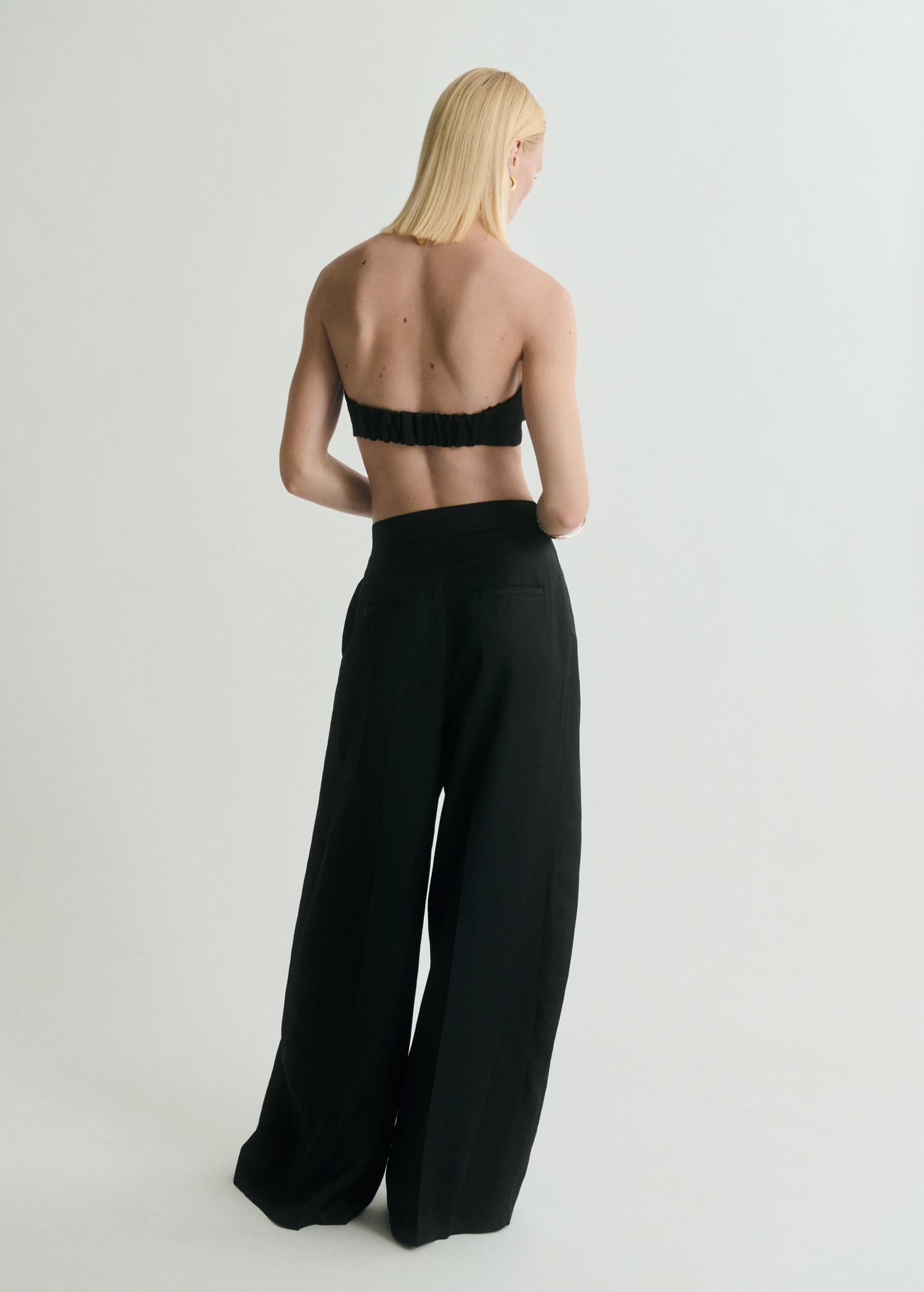 Wide leg pleated pants - Women | MANGO USA Product Image