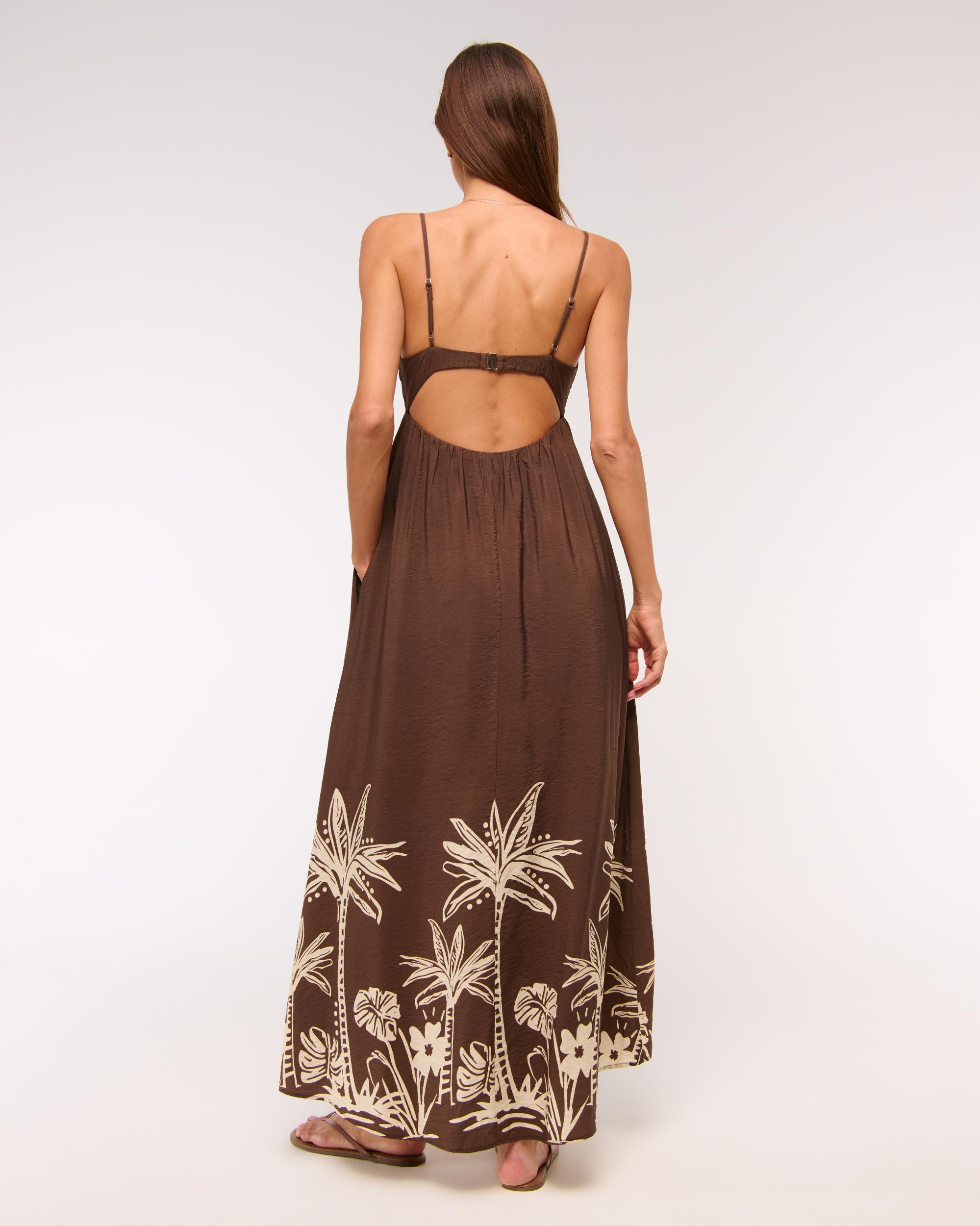 Bra-Free Clasp-Back Flowy Maxi Dress Product Image