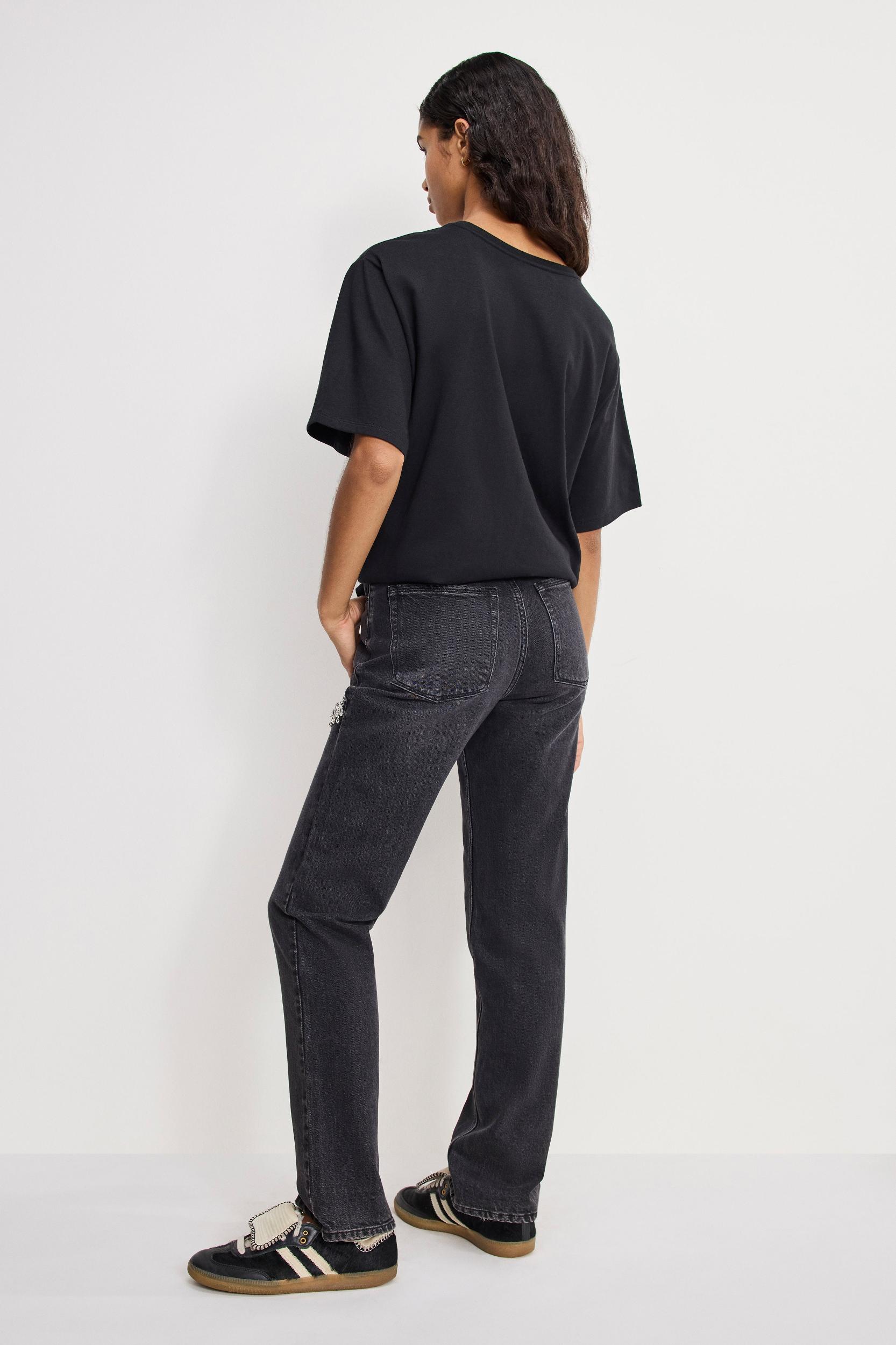 GOOD ICON STRAIGHT DIAMOND JEANS | BLACK376 Product Image