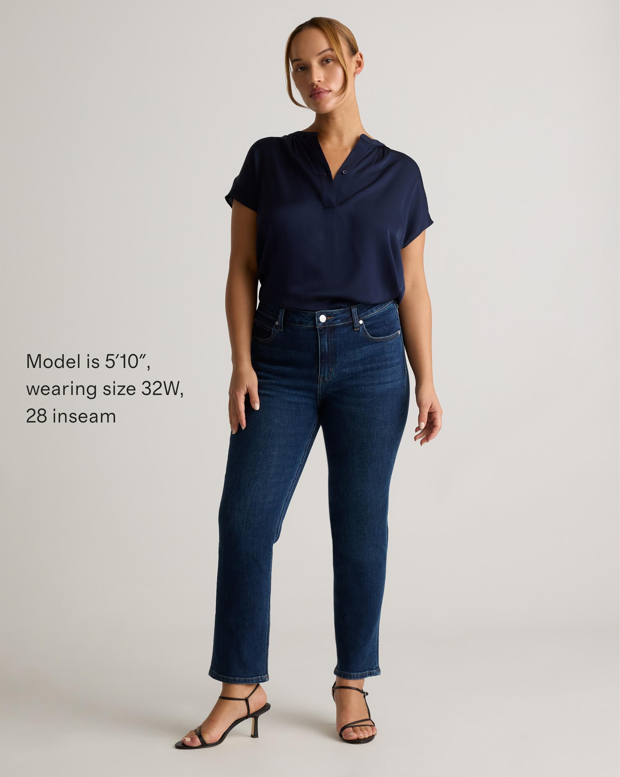 Quince | Women's Luna Stretch Slim Straight Jeans Organic Cotton Product Image