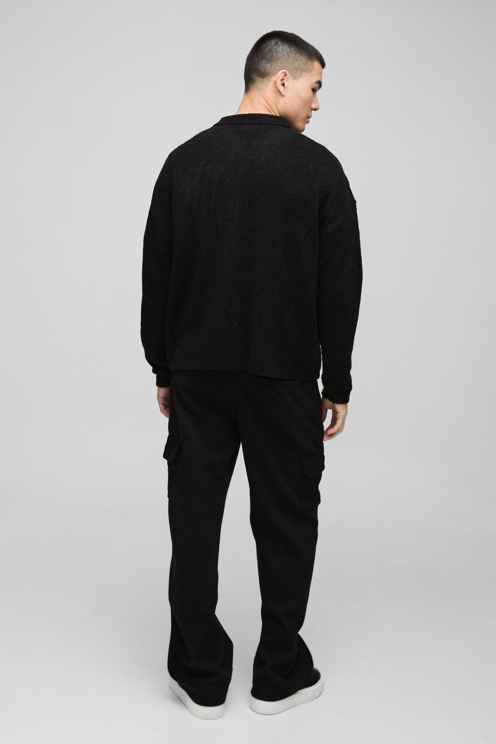 Boxy Fit Brushed Knit Shirt | boohooMAN USA Product Image