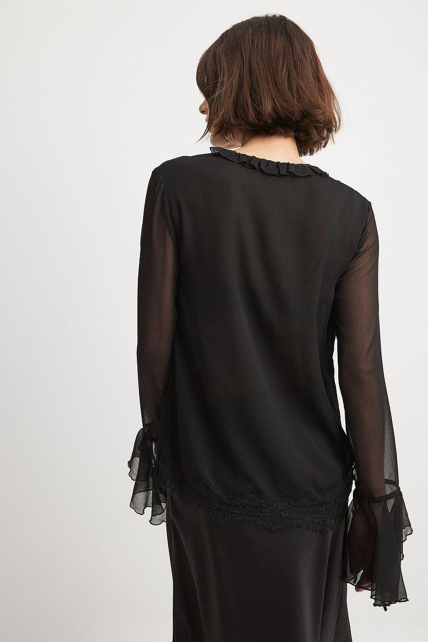 Lace Detail Chiffon Blouse Product Image