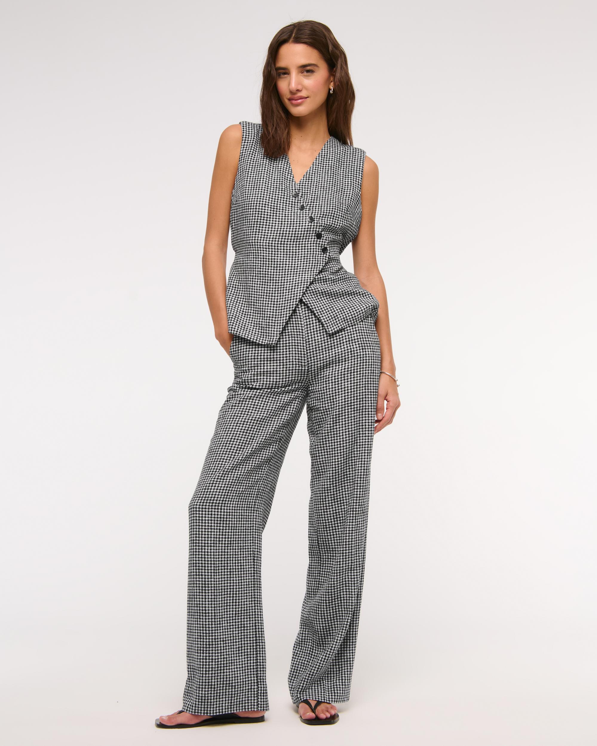 Asymmetrical Linen-Blend Vest Product Image