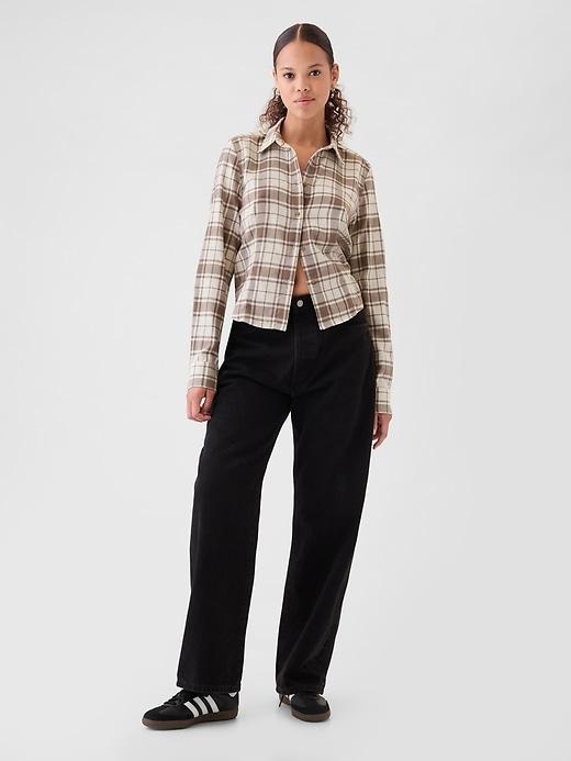 Cropped Flannel Shirt Product Image