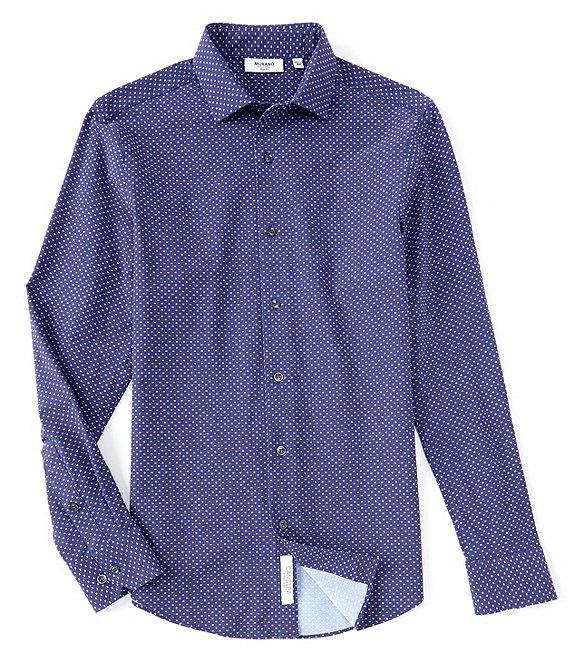 Murano Collezione Canclini Slim-Fit Square Pattern Long-Sleeve Techno Shirt Product Image