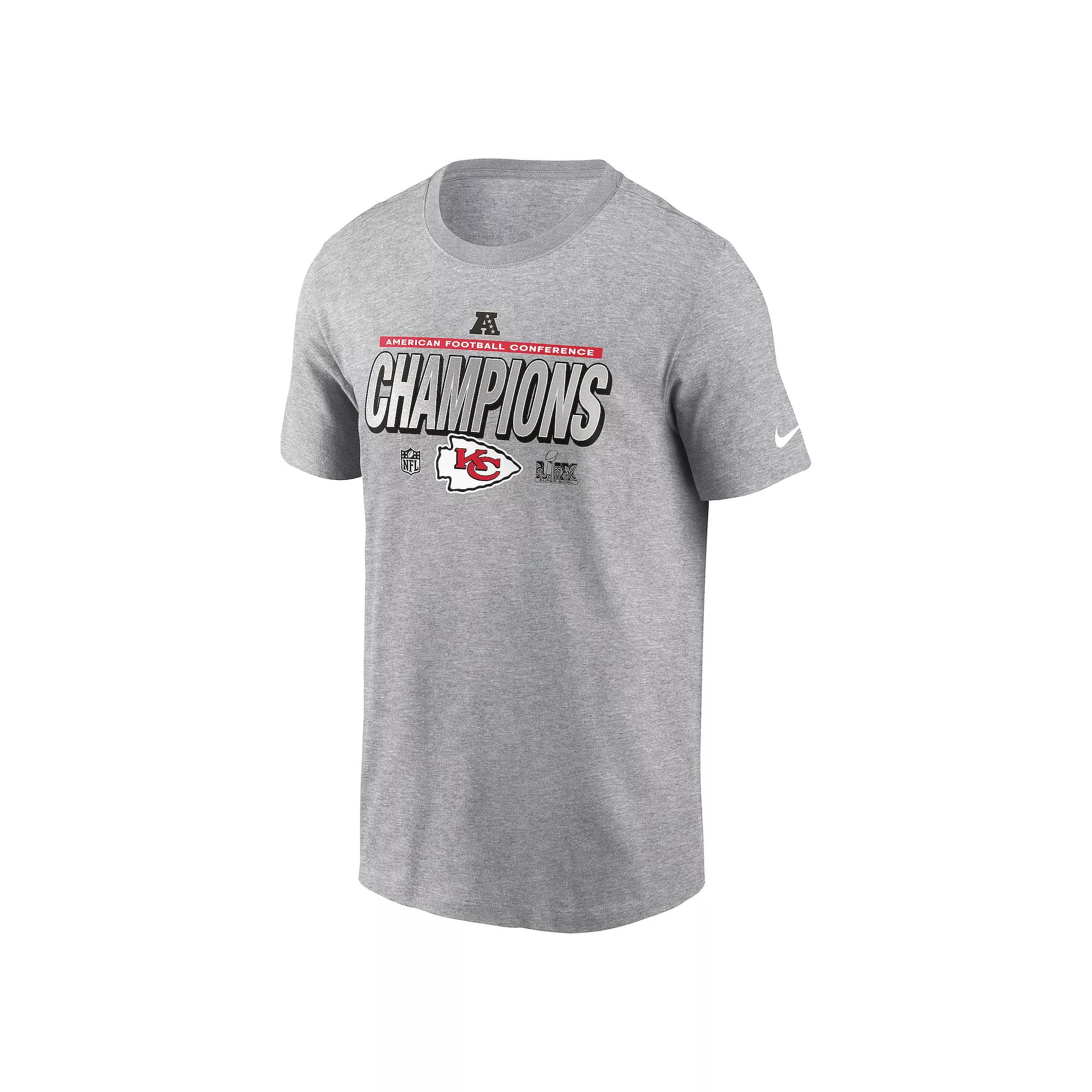 Men's Nike Kansas City Chiefs 2024 AFC Champions Locker Room Trophy Collection Graphic Tee, Size: Small, Char Product Image