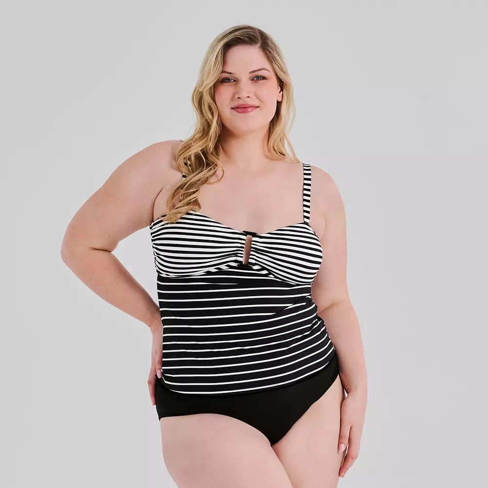 Plus Size Freshwater Bandeau Tankini Swim Top, Women's, Size: 2XL, Pick Up Line Product Image