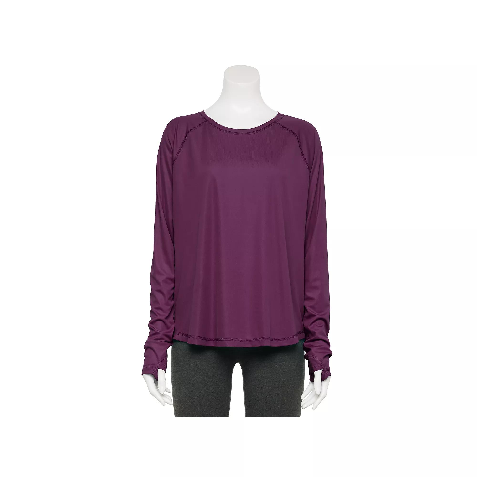 Women's Tek Gear® Dry Tek Long Sleeve Tee, Size: Medium, Solomon Product Image