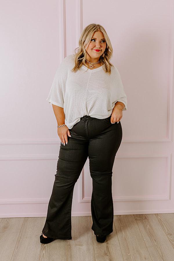 RISEN Ashley High Waist Coated Flare Curves Product Image