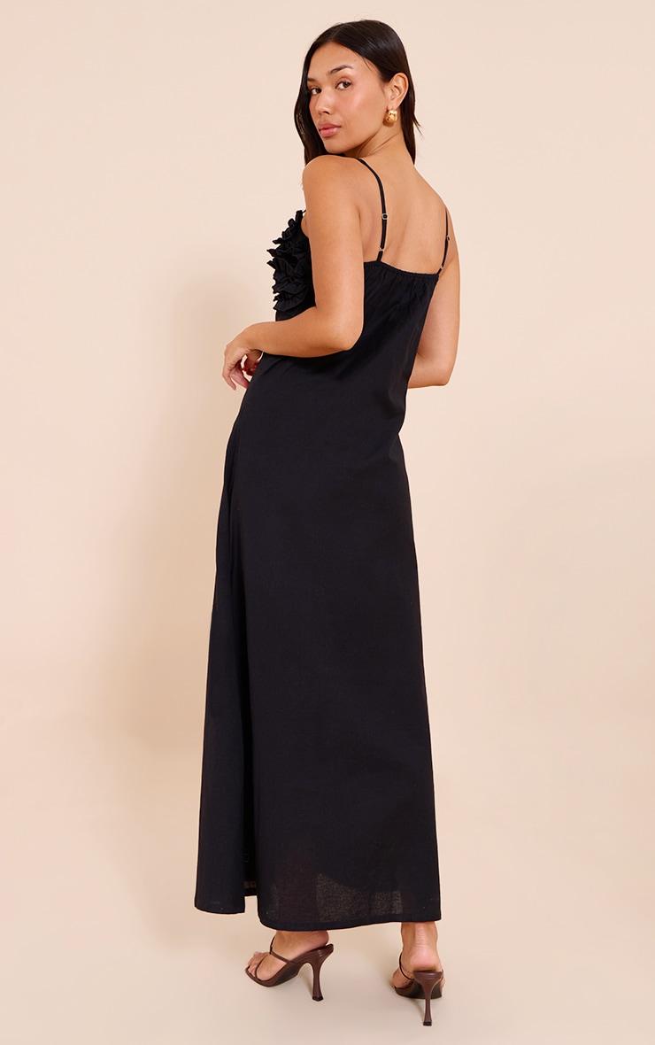  Black Floral Bust Maxi Dress Product Image
