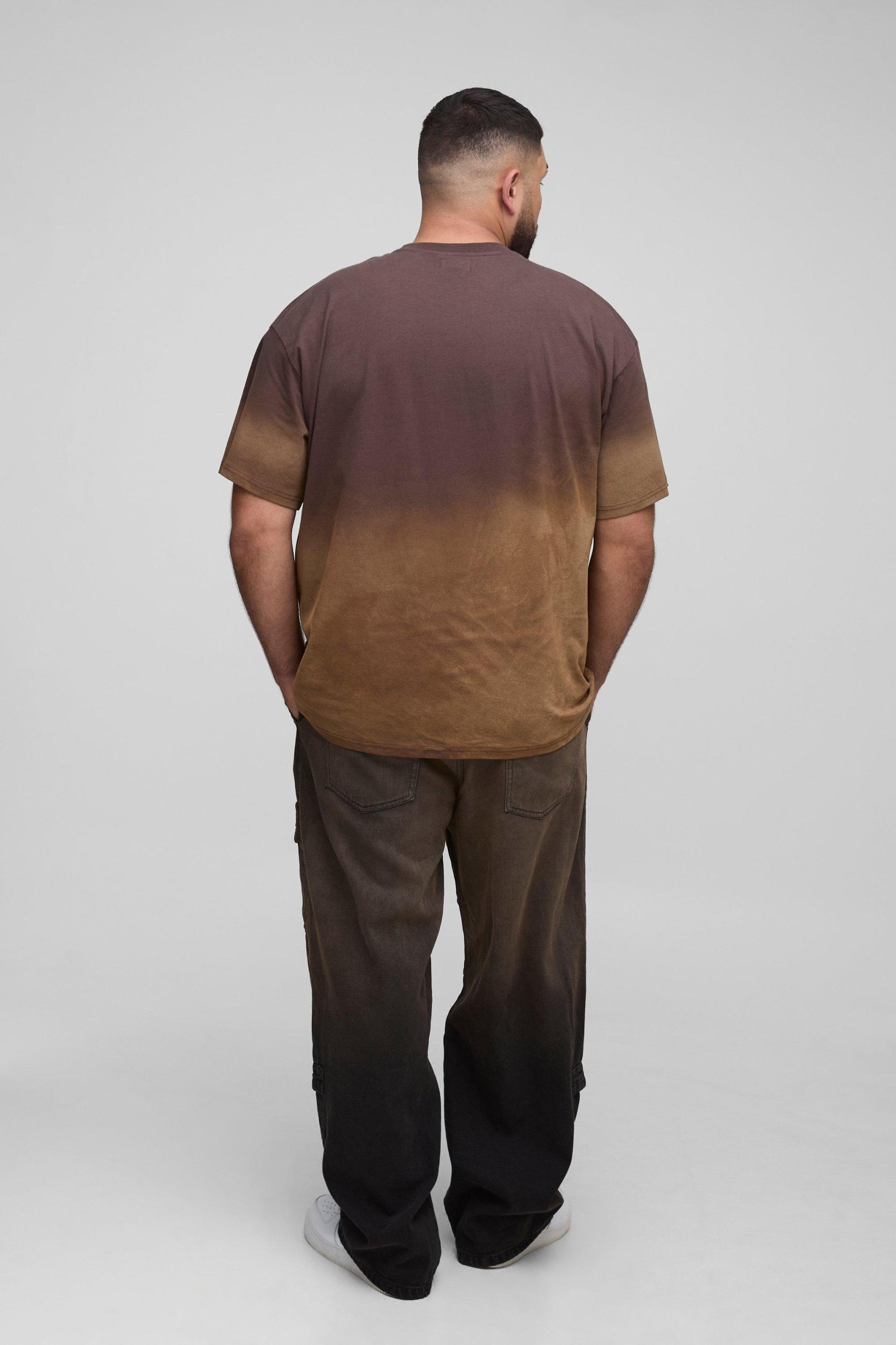 Plus Oversized Spray Wash T-shirt | boohooMAN USA Product Image