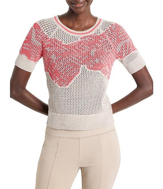 NIC + ZOE Active Dancing Mesh Round Neck Short Sleeve Top Product Image