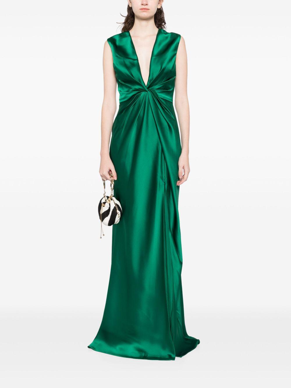 fluid twisted draped dress Product Image