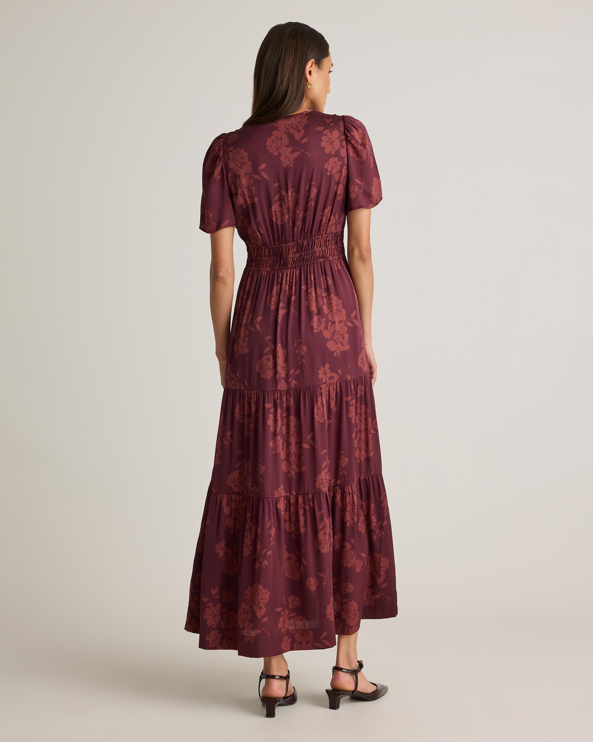 Quince | Women's Washable Stretch Silk Tiered Maxi Dress Product Image