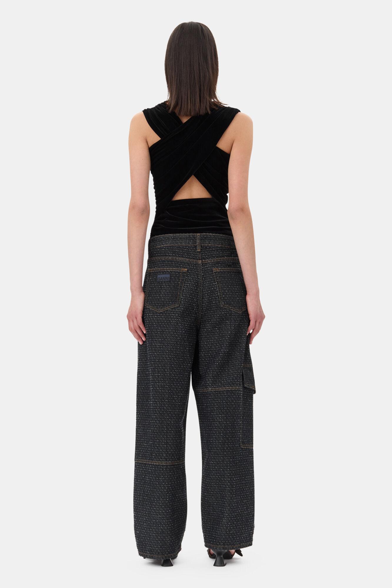 Black Velvet Ruched Top Product Image