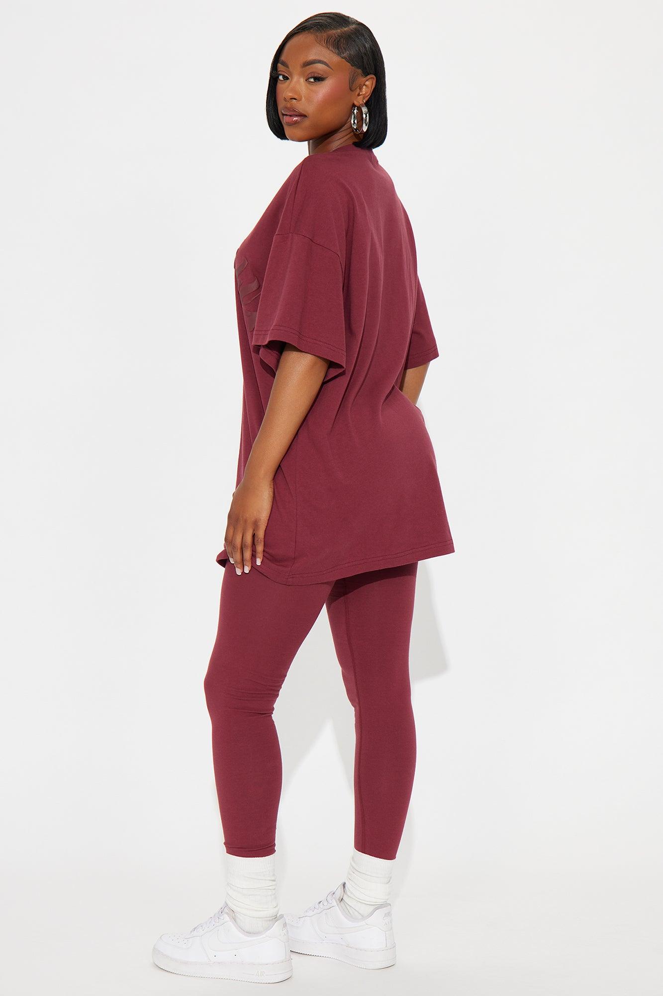 Sporty & Lux Legging Set - Burgundy Female Product Image