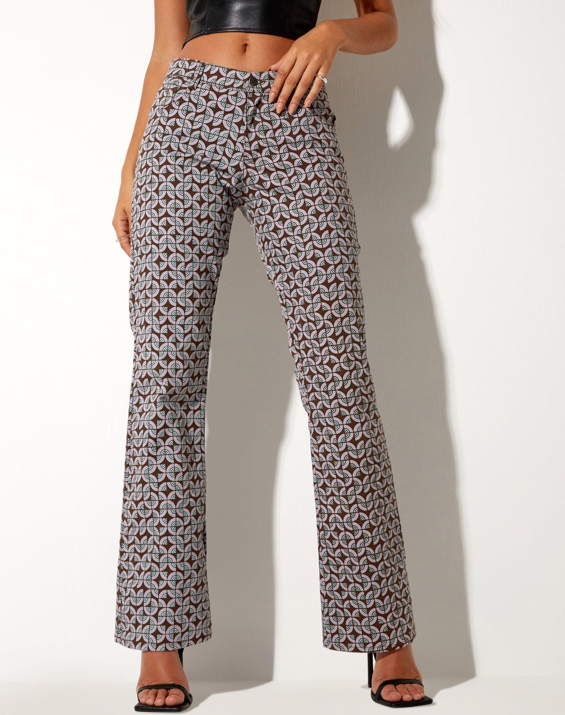 Jopan Flare Trouser in Retro Tile Product Image