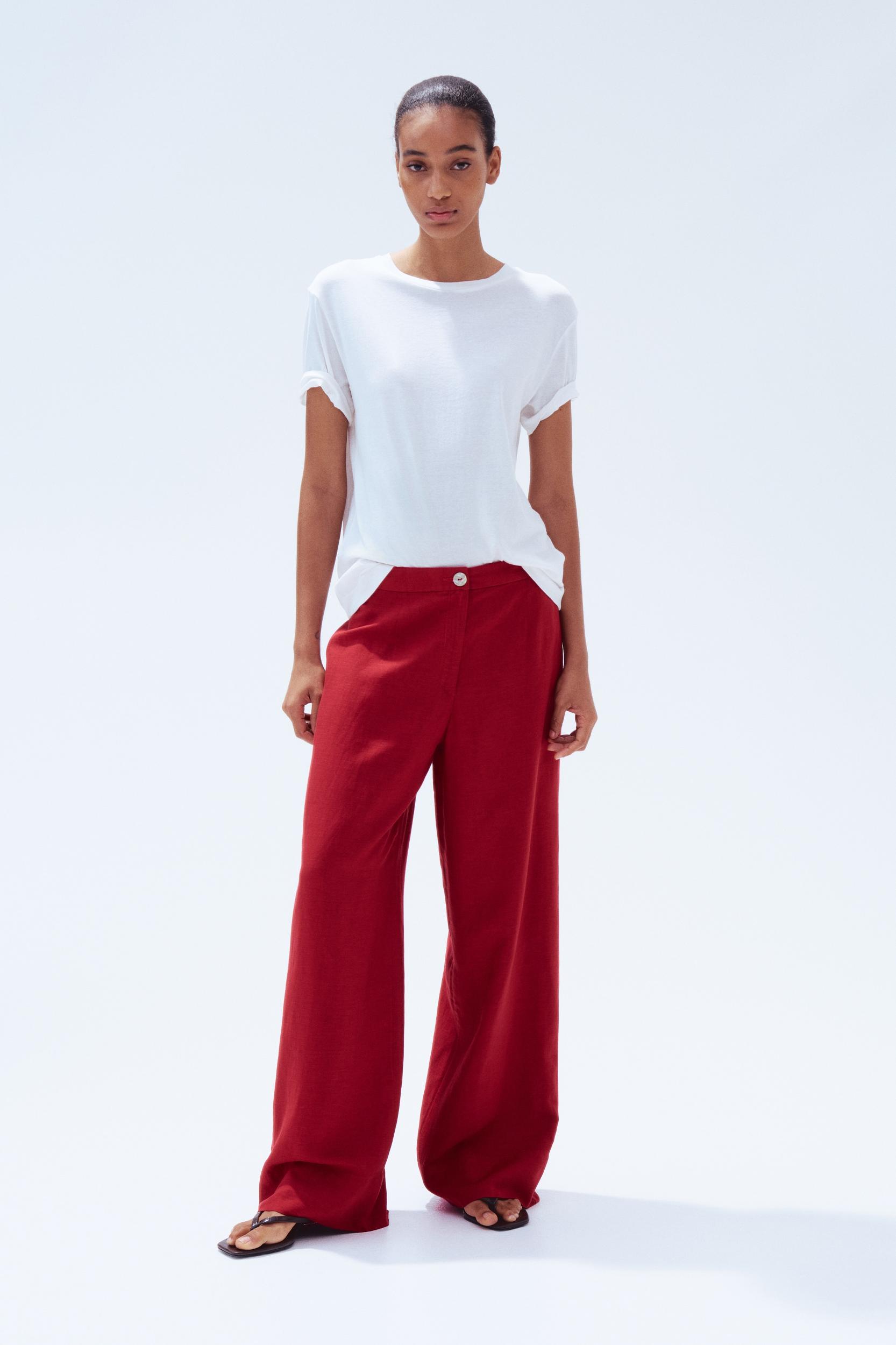 Linen-Blend Pants Product Image