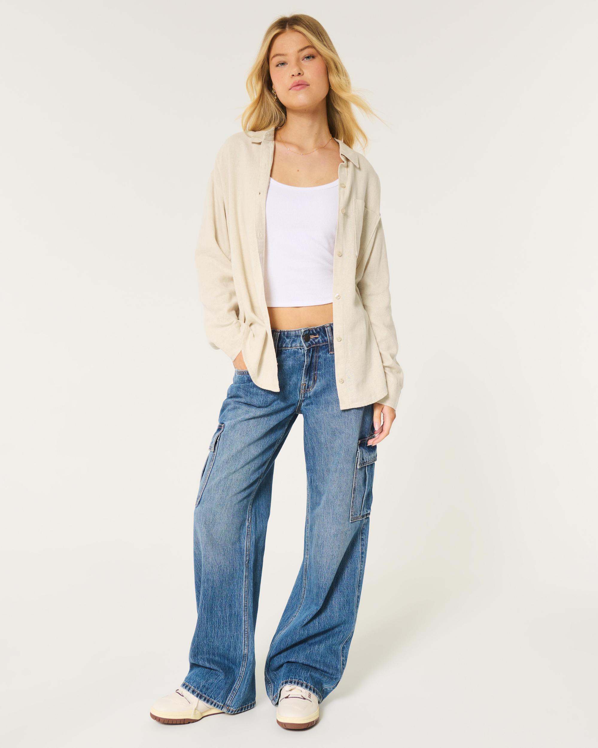 Oversized Linen-Blend Shirt Product Image