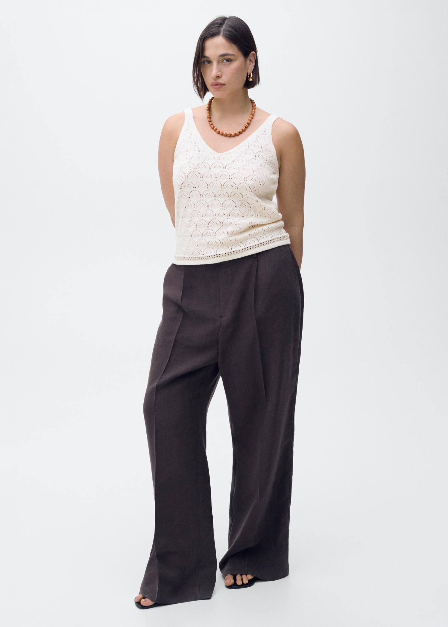 Openwork details knit top - Women | MANGO USA Product Image