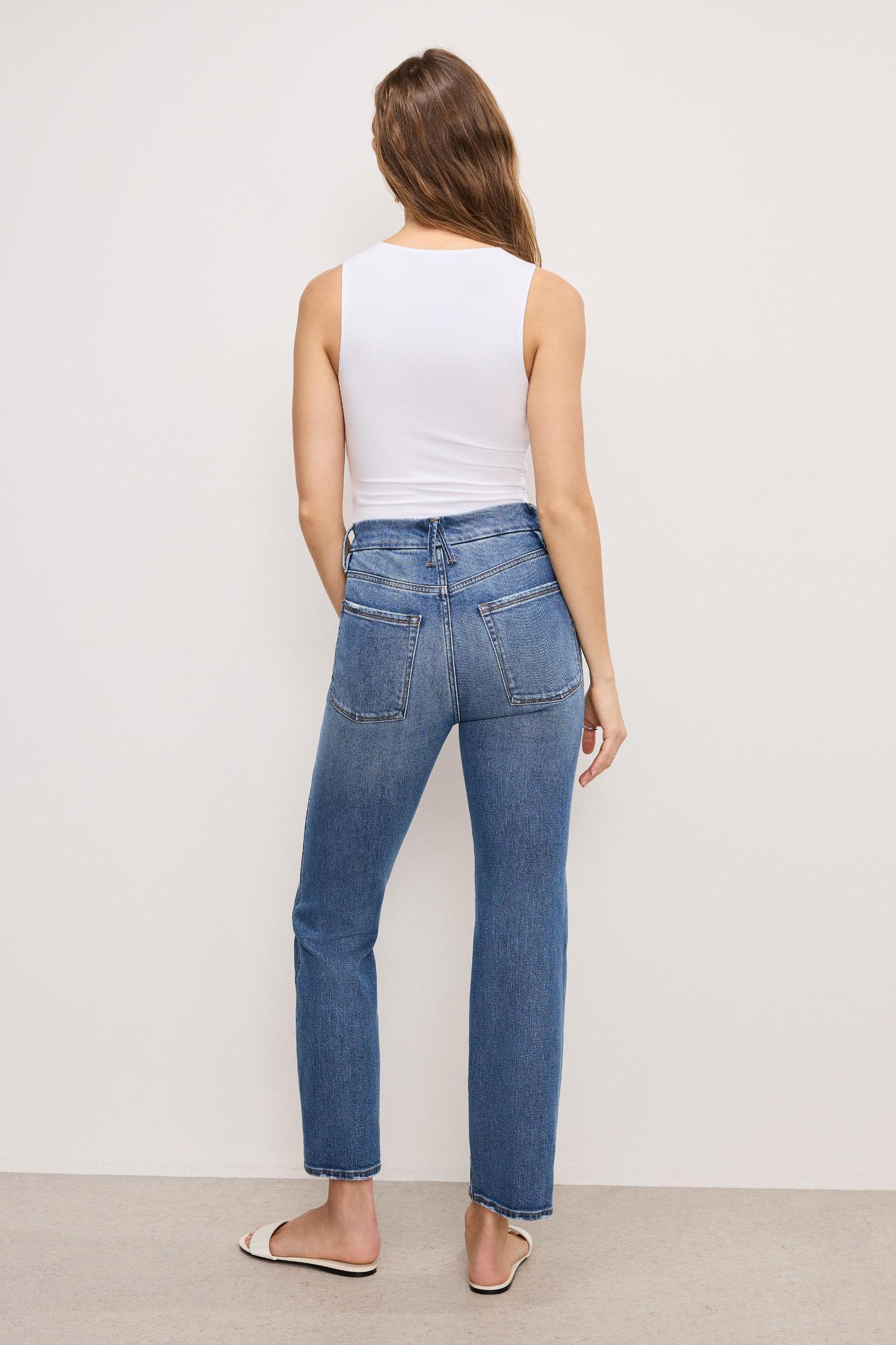 GOOD CURVE STRAIGHT JEANS | INDIGO338 Product Image